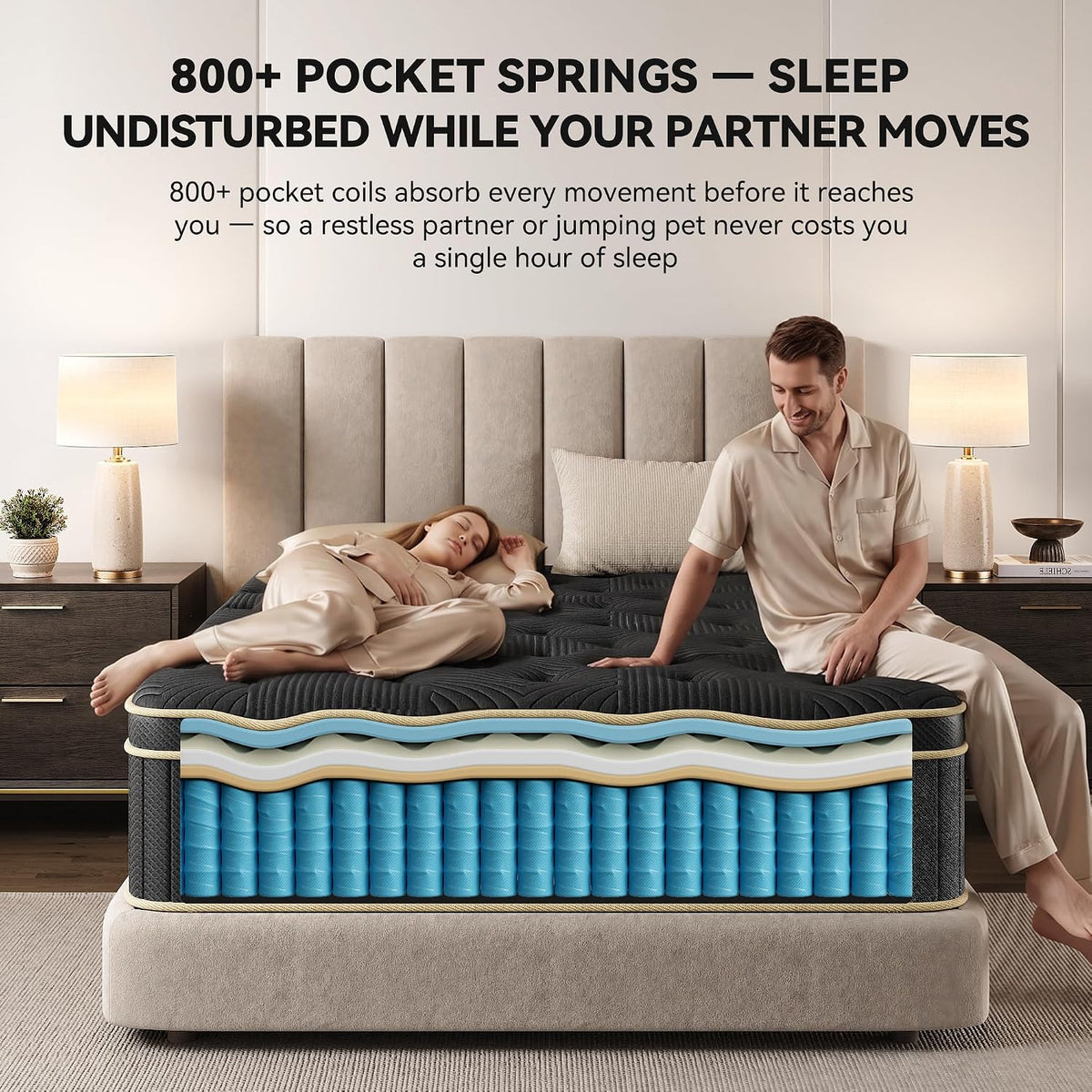 Mattress Queen Size, 12 inch Queen Hybrid Mattress in a Box, Medium Firm