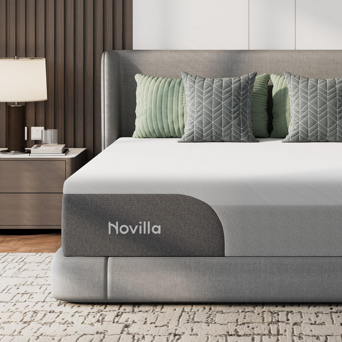 Novilla Bliss Cooling King Mattress, 12 Inch Gel-Infused Memory Foam