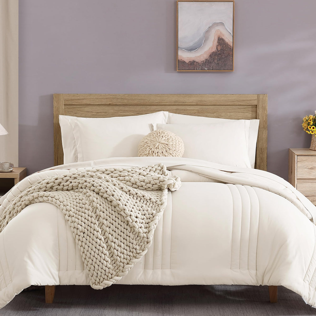 Full Size Comforter Sets-7 Pieces Sage Soft Bed in a Bag Full Bedding Sets