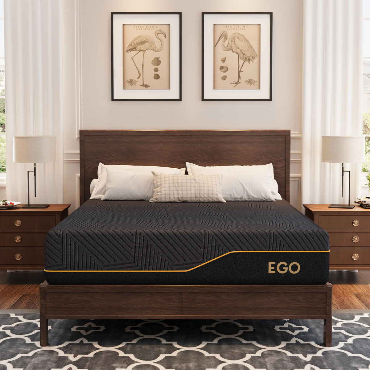 EGOHOME Queen 14 inch Memory Foam Mattress for Back Pain Relief Medium Firm