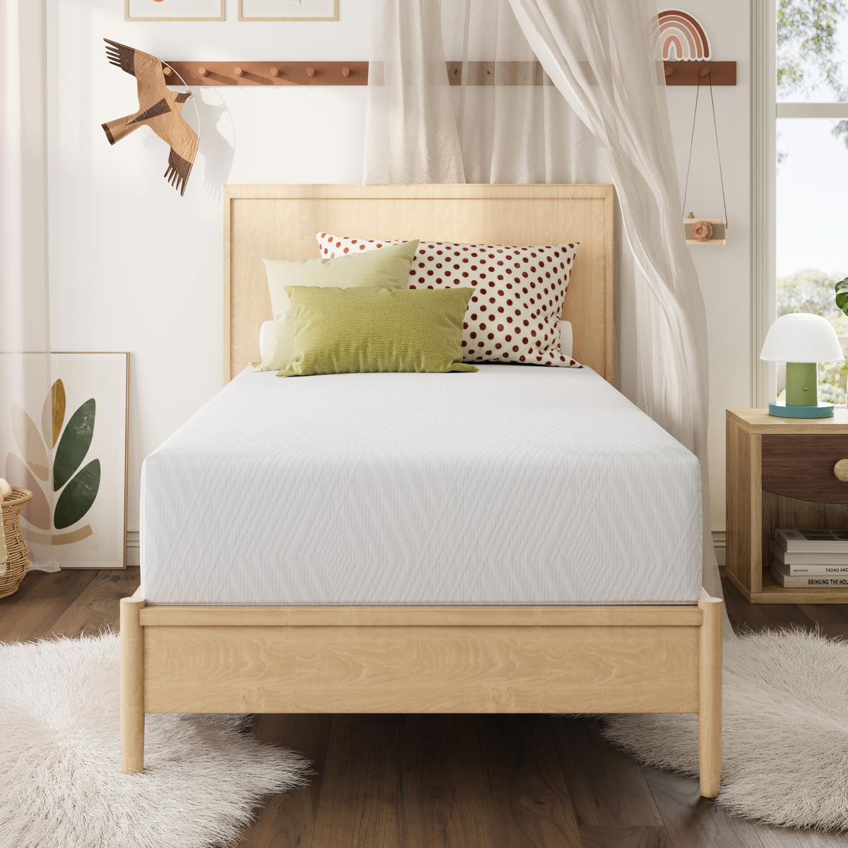 MLILY 8 Inch Full Mattress in a Box Green Tea Memory Foam Medium Firm