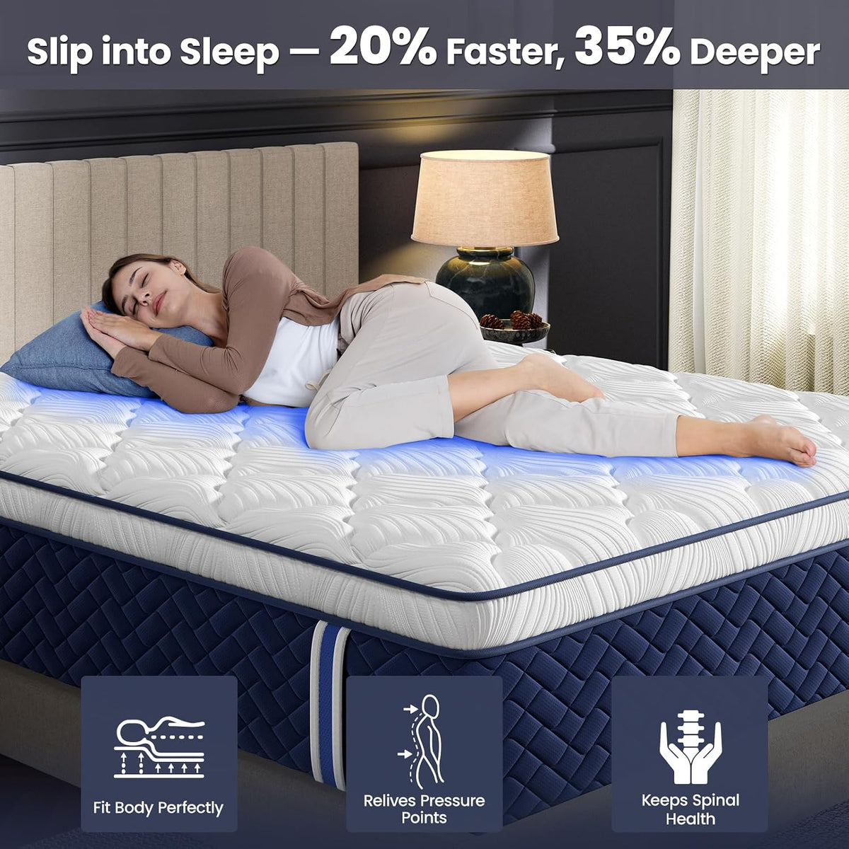 Firm Queen Mattress 14 Inch-Hotel Collection Cooling Hybrid Mattress in box