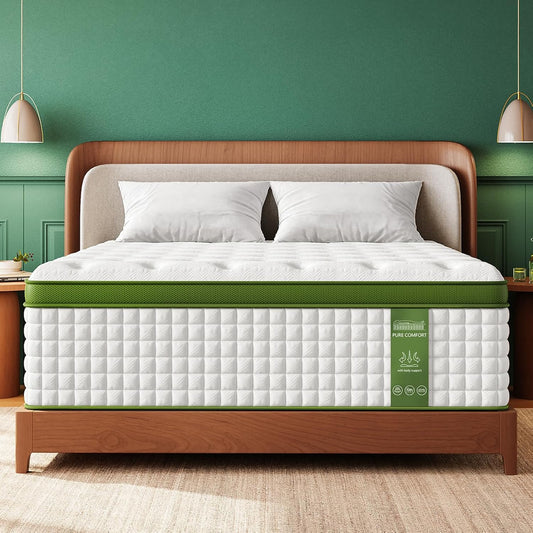 14 Inch Queen Size Mattress, Luxury Hybrid Mattress for Zoned Support