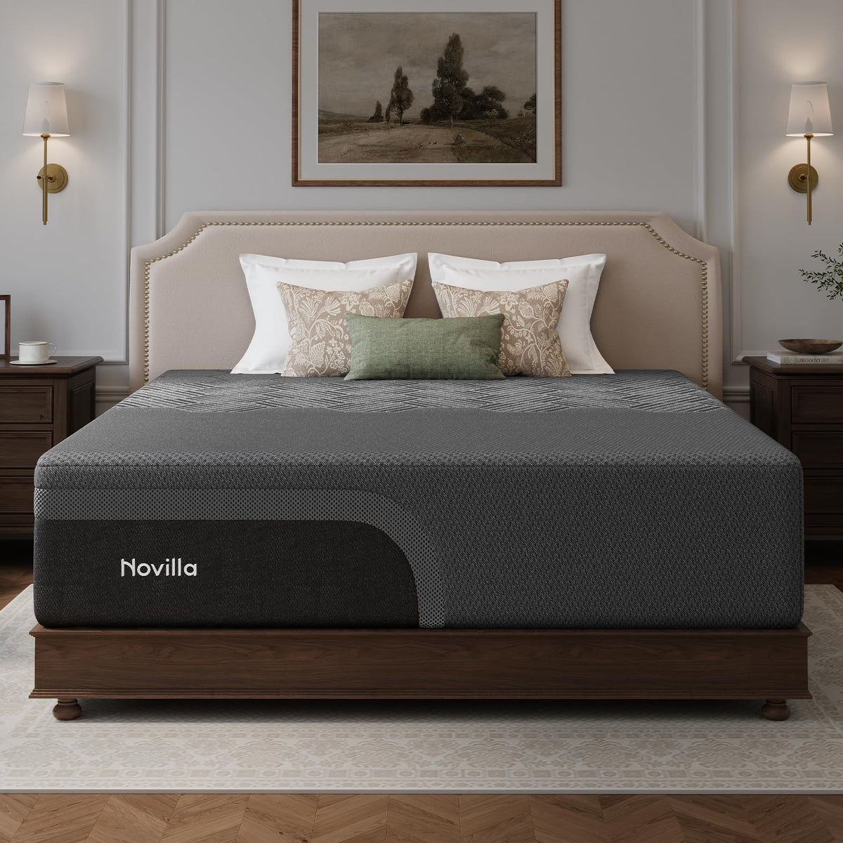 Novilla AiryFlow Graphene Queen Mattress 14 Inch, Cooling Memory Foam