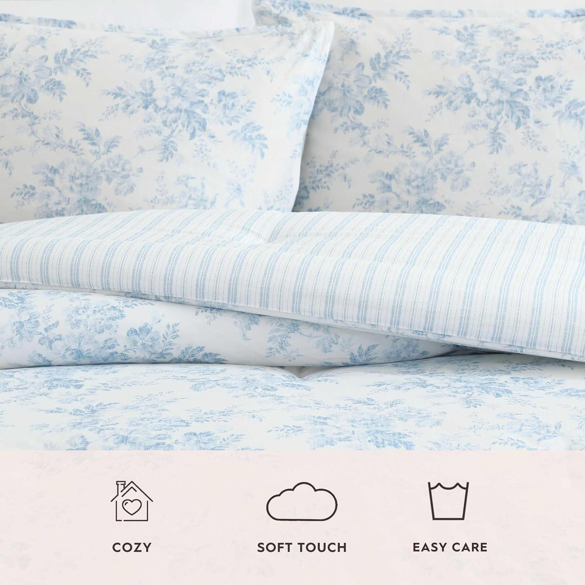 Laura Ashley - King Size Comforter Set with Matching Shams