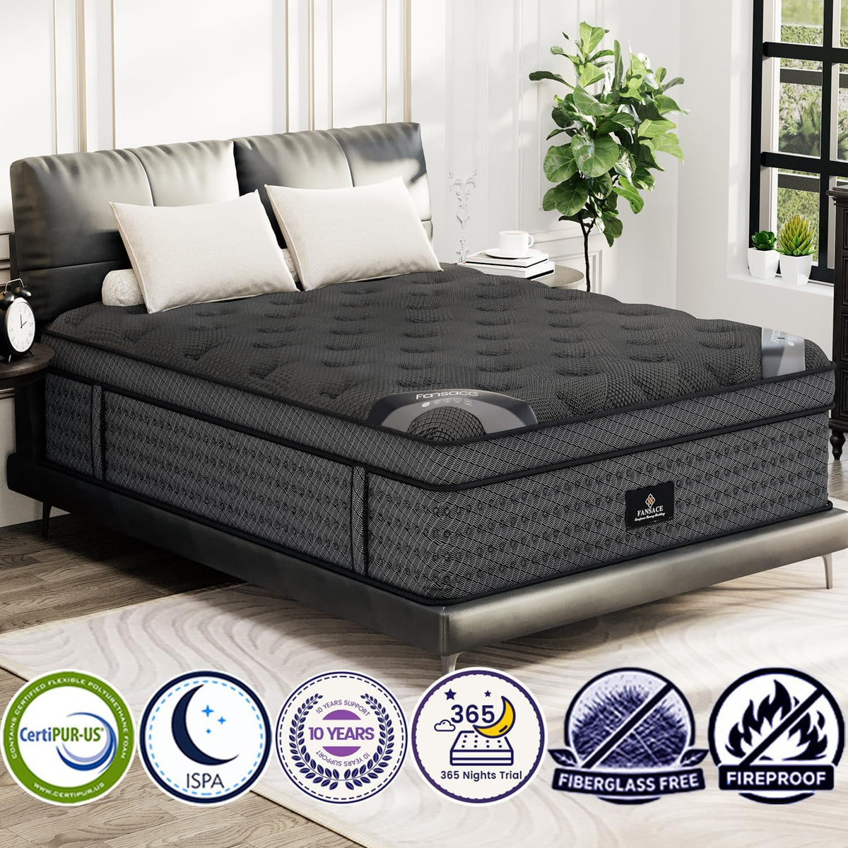 (High-End Upgraded) Luxury 12 Inch King Size Hybrid Mattress in a Box