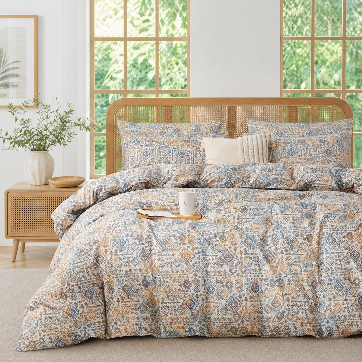 Black Grid Comforter Set Queen Soft Luxury Washed Microfiber 3 Pieces Bedding Set, White Grey Grid Pattern Comforter with 2 Pillowcases Breathable Durable Comfy