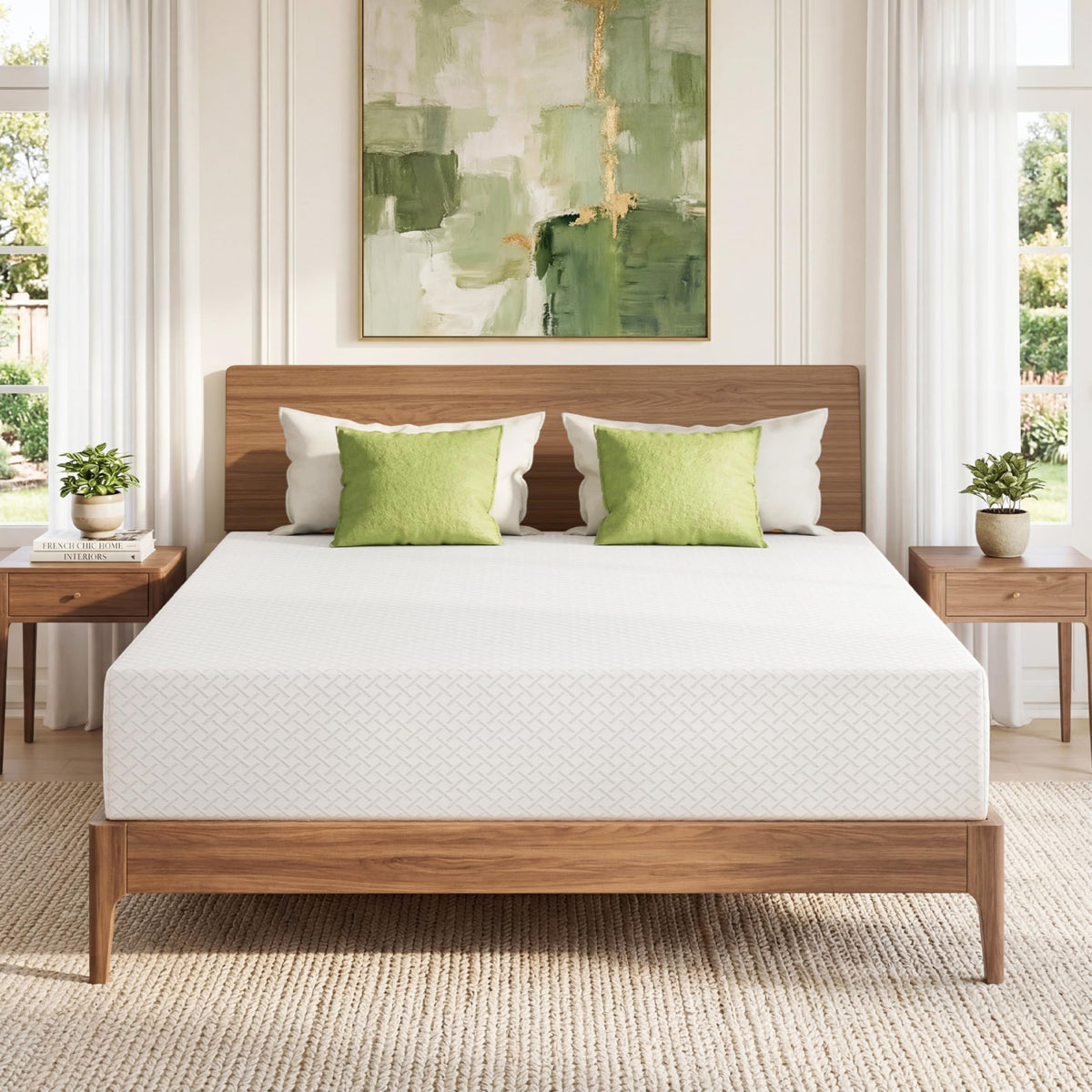 EGOHOME 8 Inch Twin Mattress, Memory Foam Mattress with Cooling Green Tea Gel, Relieve Pressure with Medium Firm Support, CertiPUR-US Certified, 75''L x 38''W, White