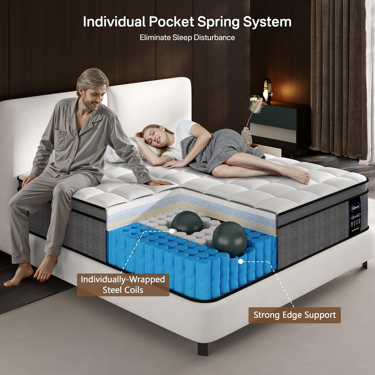 Twin XL Mattress, 12 inch XL Twin Hybrid Cooling Memory Foam Mattress in a Box, Luxury Bed Mattress XL Twin with Pocket Springs for Back Pain Relief, Edge Support, Motion Isolation, CertiPUR-US