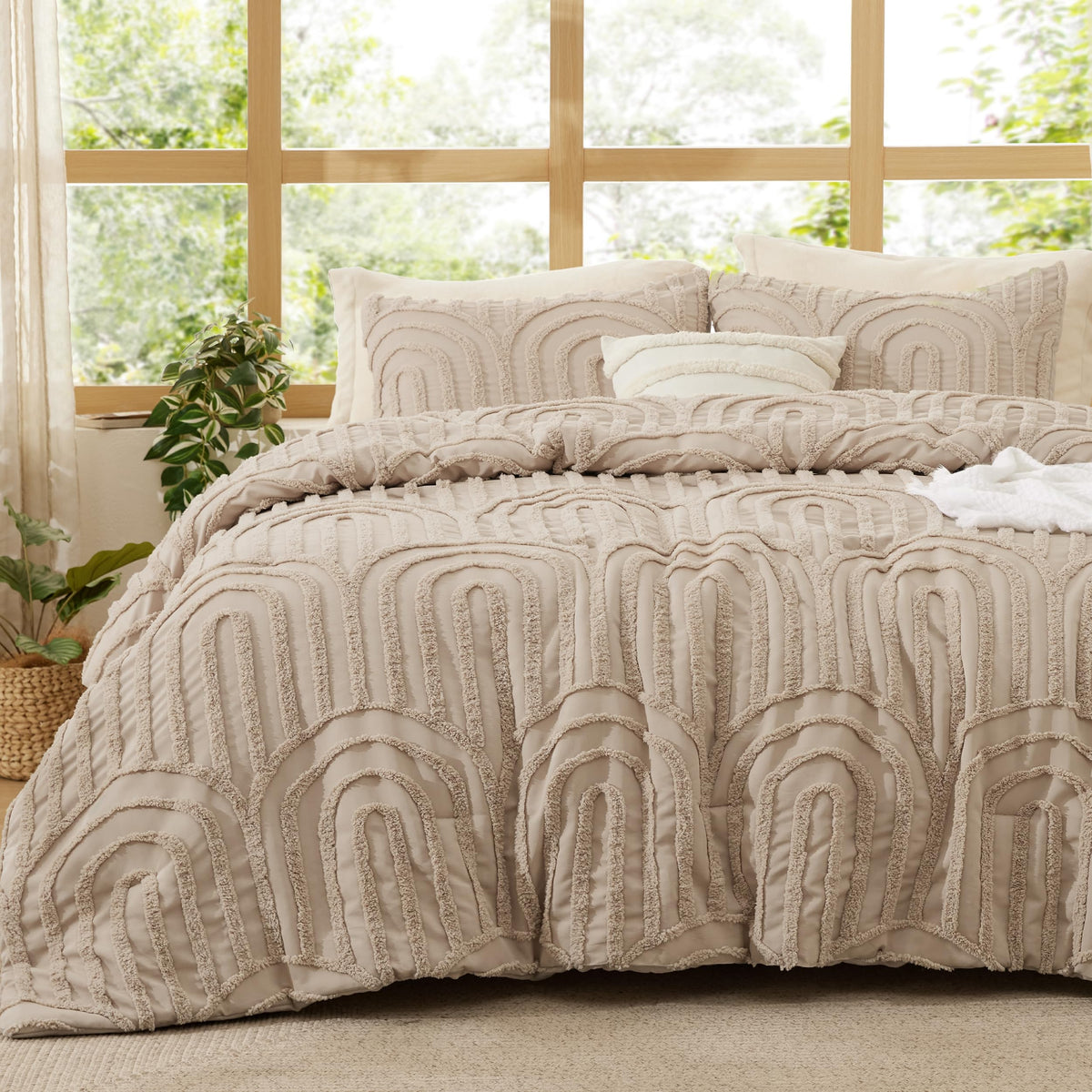 Bedsure Pink Comforter Set Cute Bow Bedding Set Queen GentleSoft™ 3 Pieces