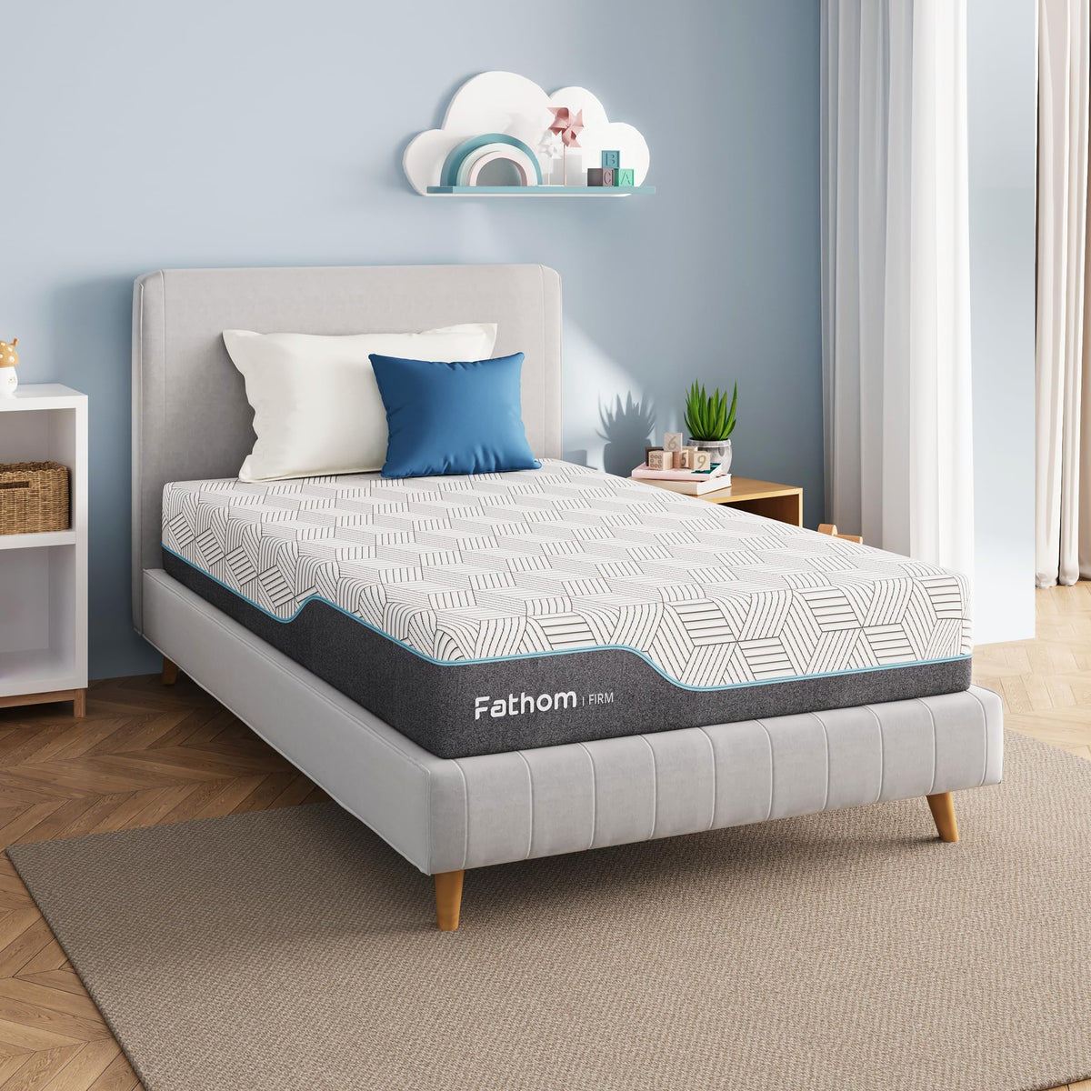 FATHOM Medium Queen Mattress 12 Inch Memory Foam Mattress Queen Size Bed in a Box for Back Pain Relief and Cool Sleep with Gel Foam and Removeable Fiberglass Free Cover, CertiPUR-US Certified