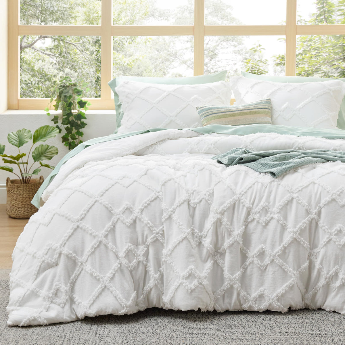 Bedsure Pink Comforter Set Cute Bow Bedding Set Queen GentleSoft™ 3 Pieces