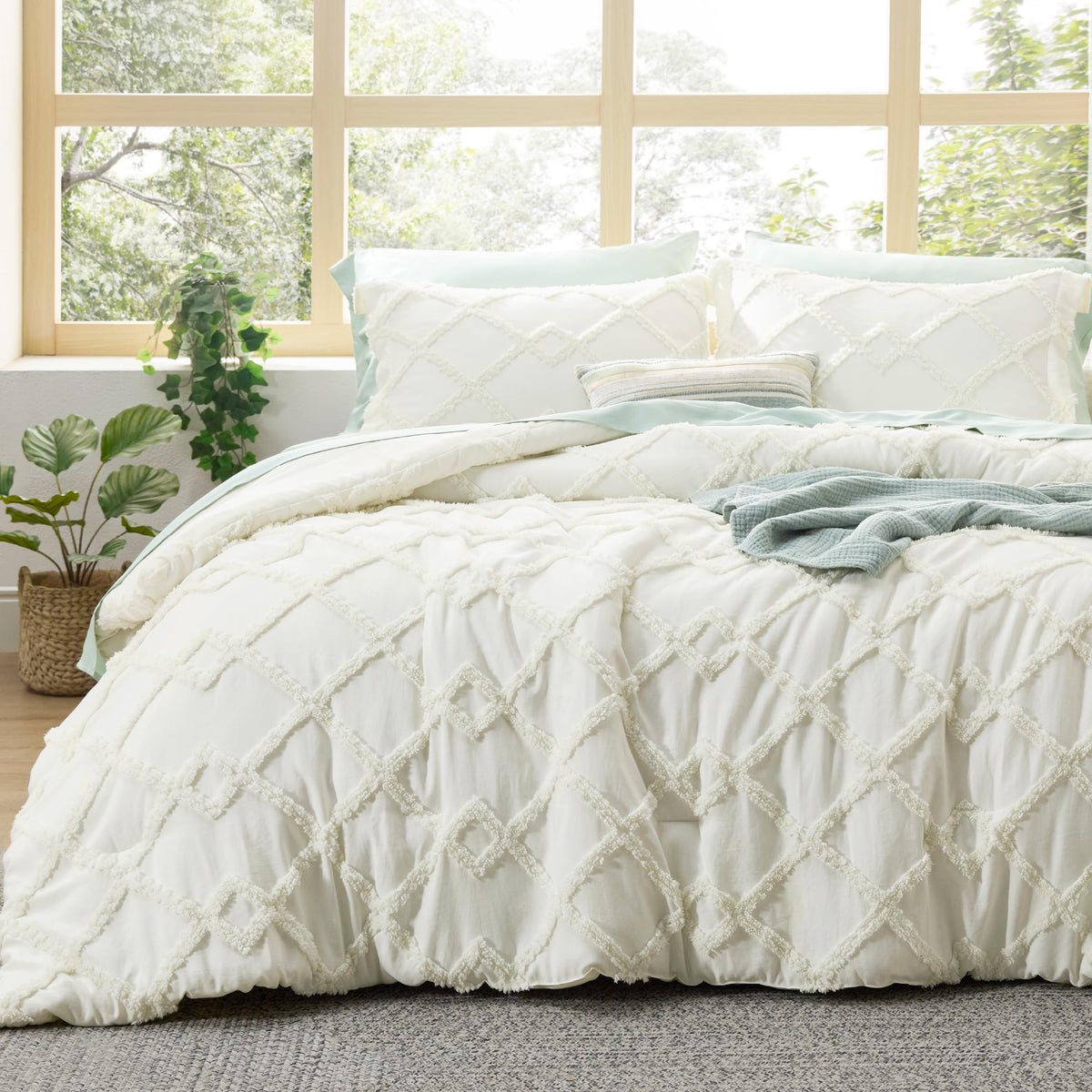 Bedsure Pink Comforter Set Cute Bow Bedding Set Queen GentleSoft™ 3 Pieces