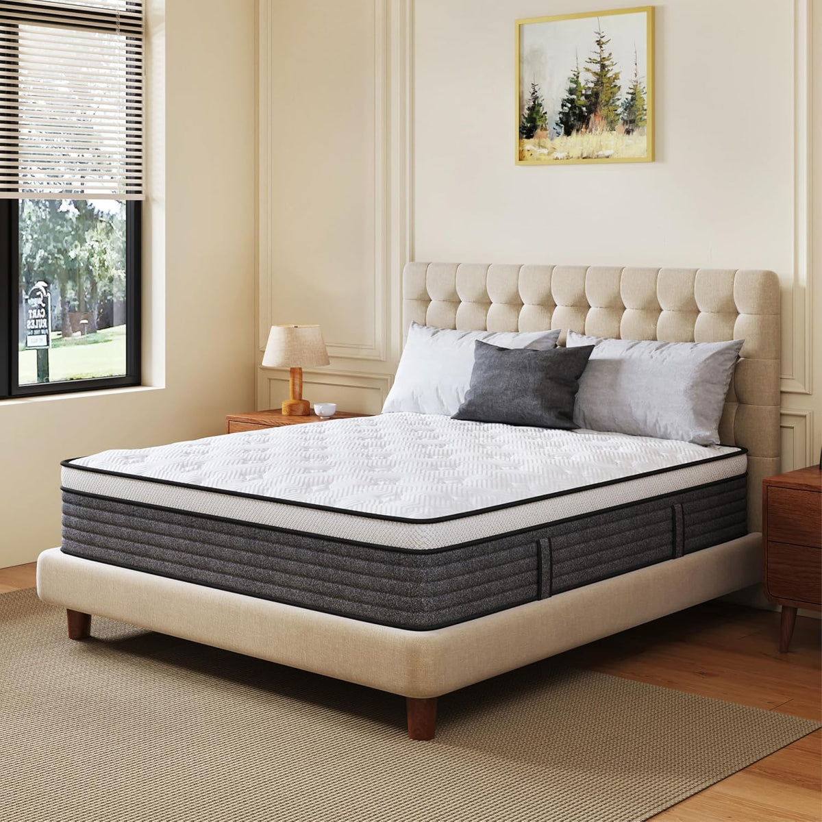 CH CHARME HOUSE Queen Mattress, 14 Inch Hybrid Queen Size, Medium Feel