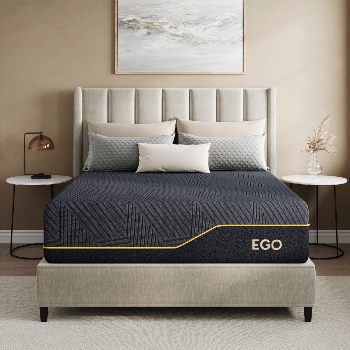 EGOHOME King 14 inch Memory Foam Mattress for Back Pain Relief Medium Firm