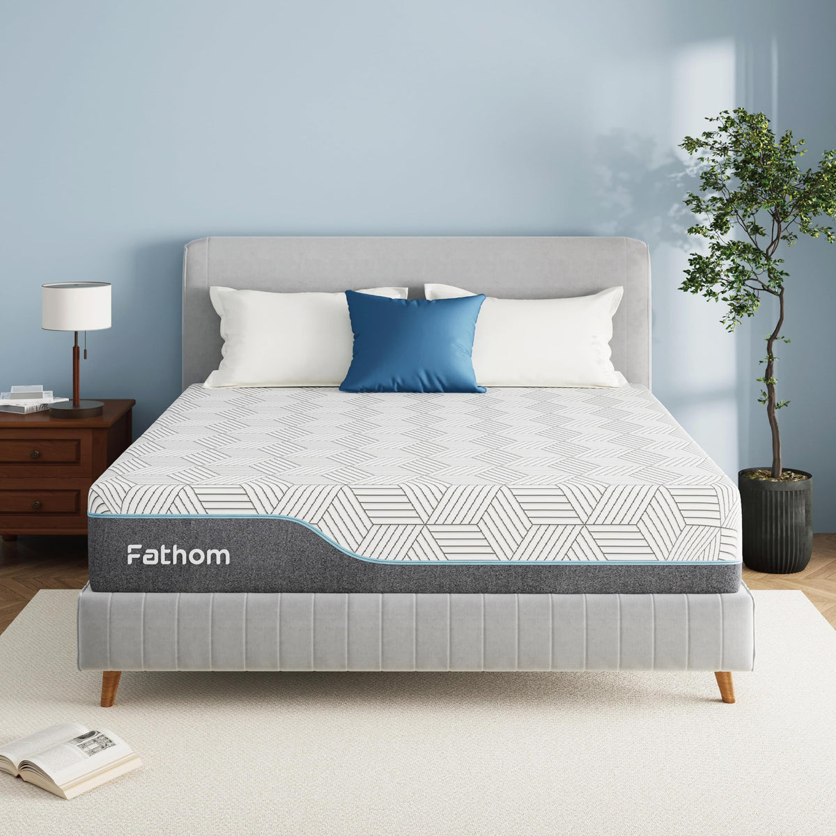 FATHOM Medium Twin XL Mattress 14 Inch Memory Foam Mattress Bed in a Box for Back Pain Relief and Cool Sleep with Gel Foam and Removeable Fiberglass Free Cover, CertiPUR-US Certified