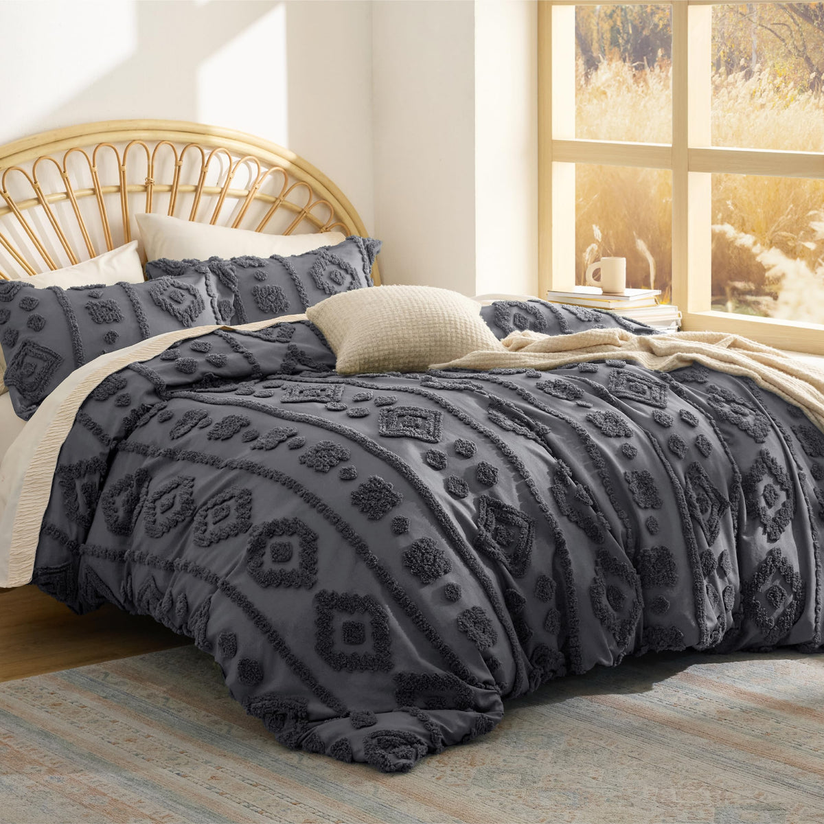 Bedsure Pink Comforter Set Cute Bow Bedding Set Queen GentleSoft™ 3 Pieces