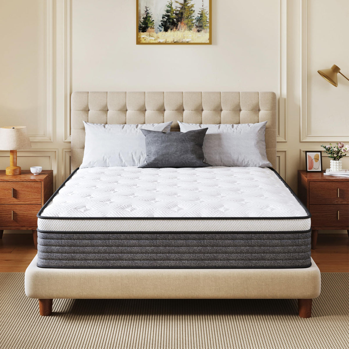 CH CHARME HOUSE Queen Mattress, 14 Inch Hybrid Queen Size, Medium Feel