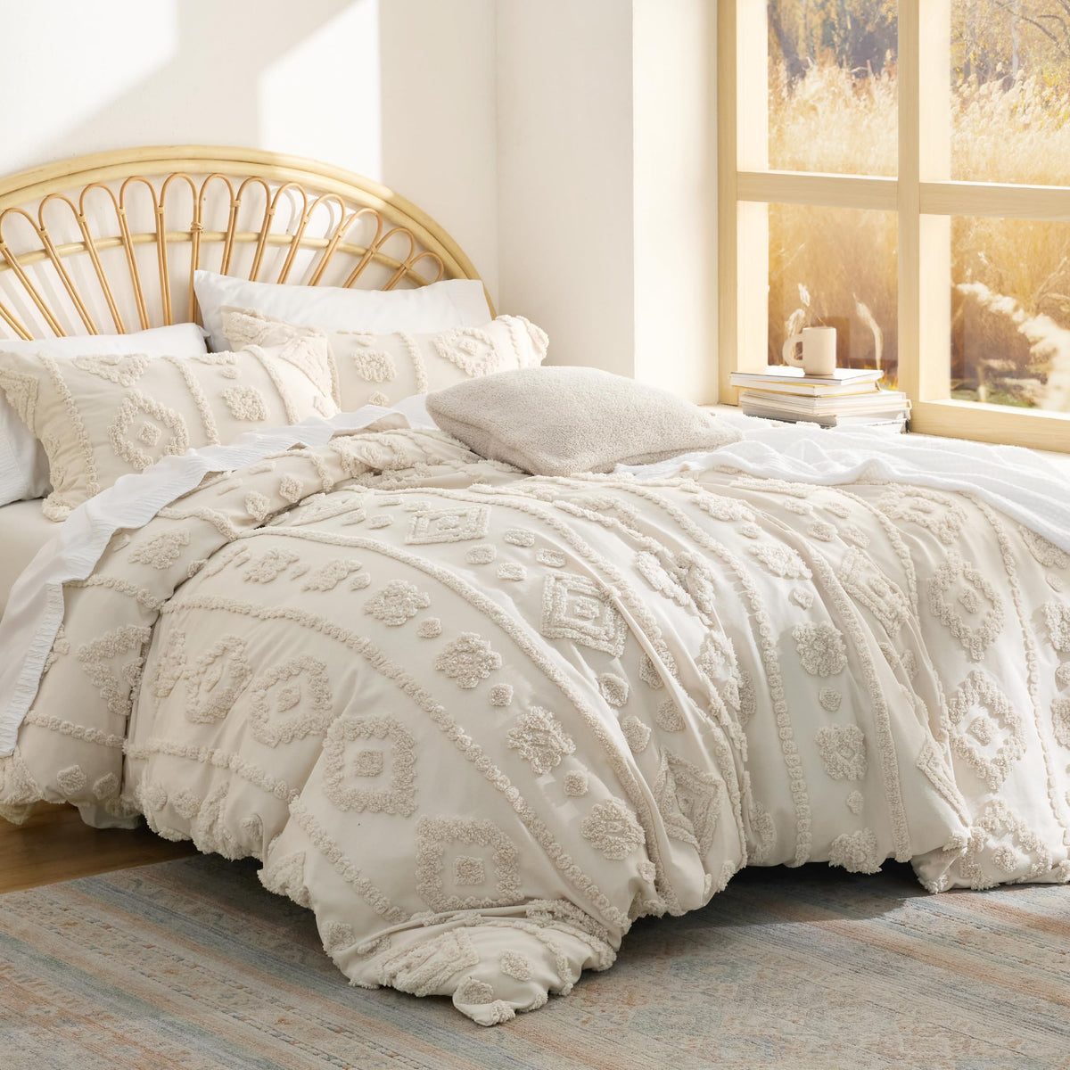 Bedsure Pink Comforter Set Cute Bow Bedding Set Queen GentleSoft™ 3 Pieces