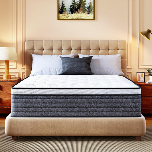 CH CHARME HOUSE Queen Mattress, 14 Inch Hybrid Queen Size, Medium Feel
