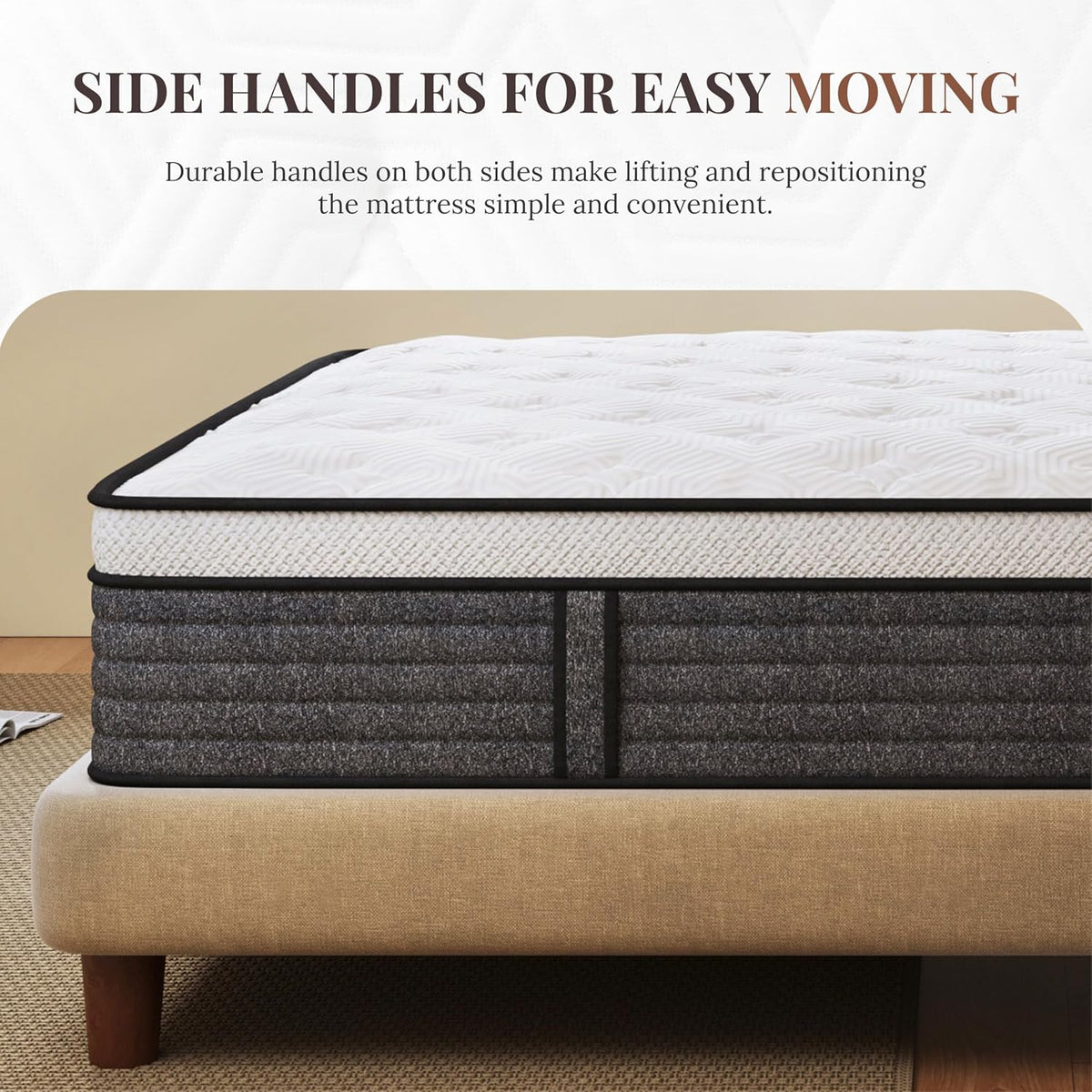 CH CHARME HOUSE Queen Mattress, 14 Inch Hybrid Queen Size, Medium Feel