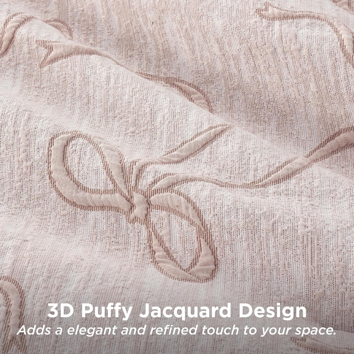 Bedsure Pink Comforter Set Cute Bow Bedding Set Queen GentleSoft™ 3 Pieces